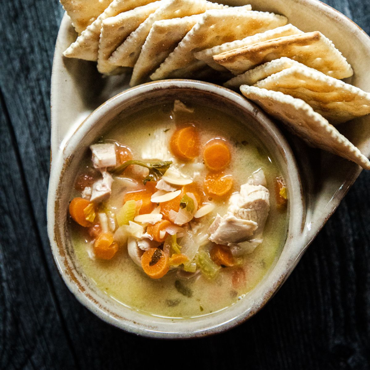 Smoked Lemon Chicken Orzo Soup