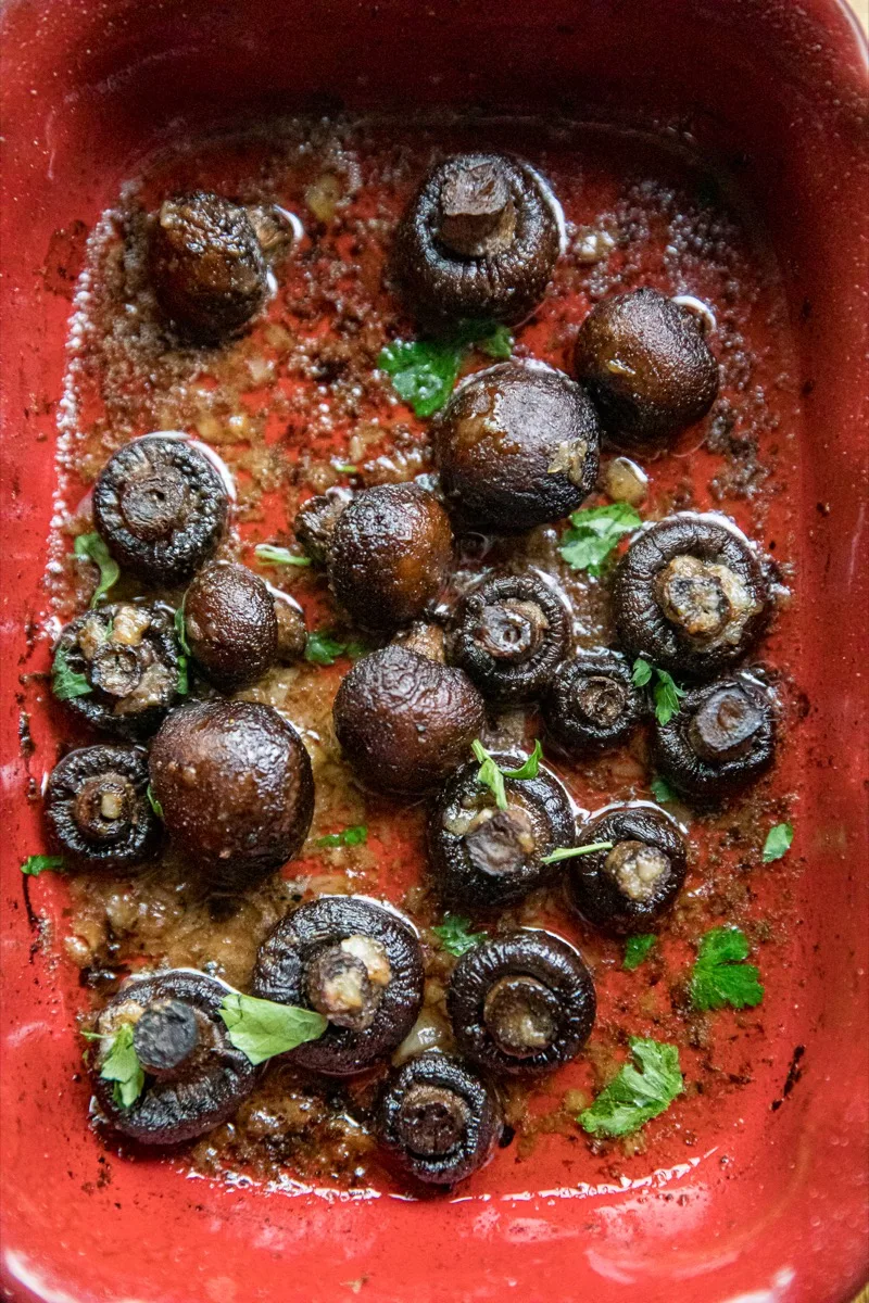 Traeger Garlic Butter Button Mushrooms