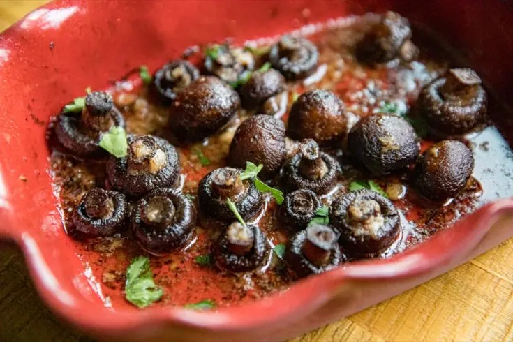 Traeger Garlic Butter Button Mushrooms