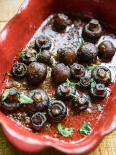 Traeger Garlic Butter Button Mushrooms