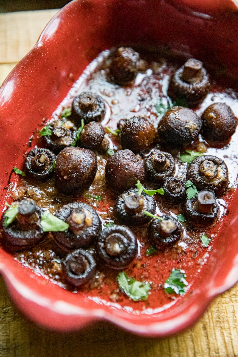 Traeger Garlic Butter Button Mushrooms