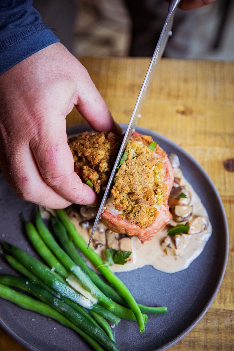 Traeger Stuffed Pork Chops