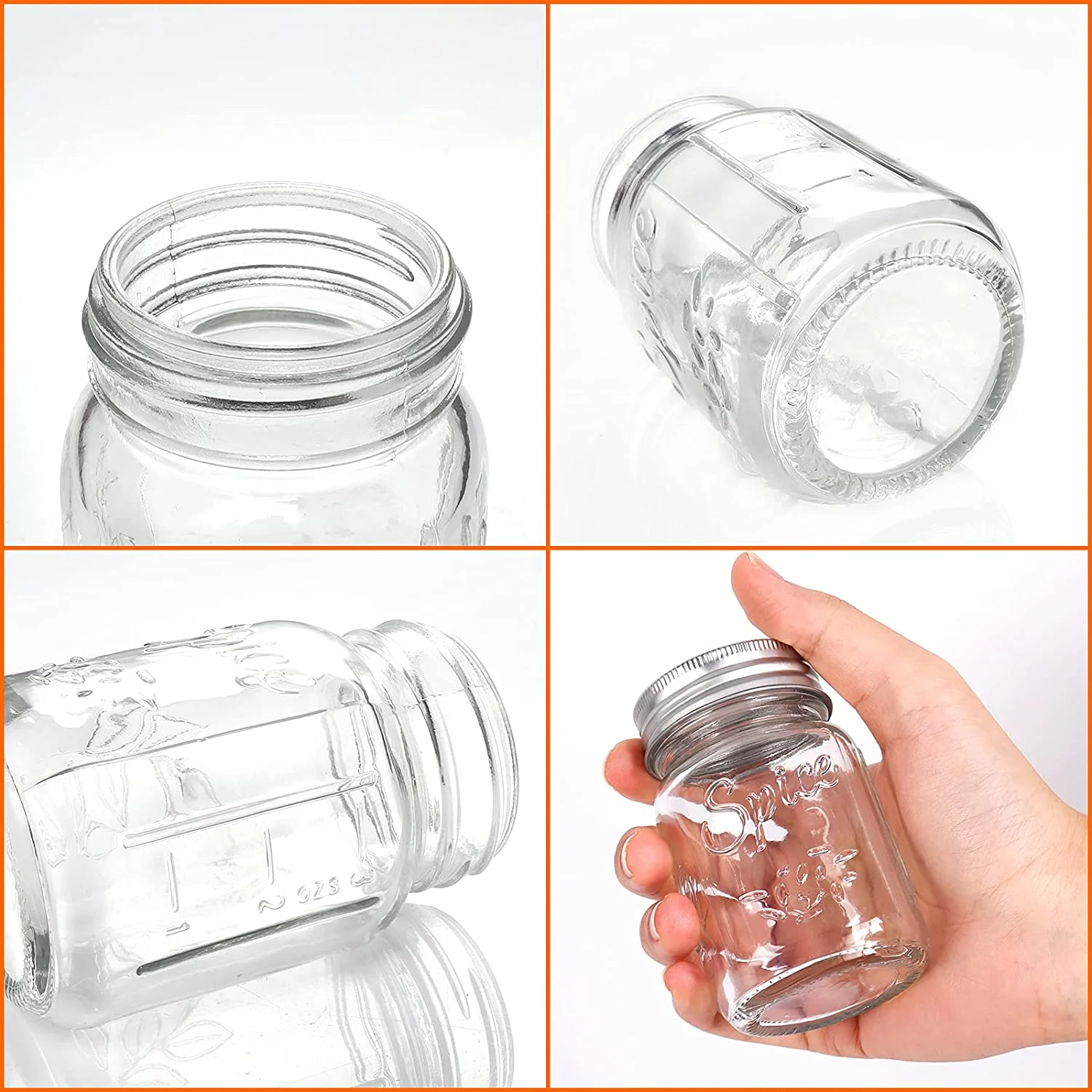 Glass Mason Spice Jars
