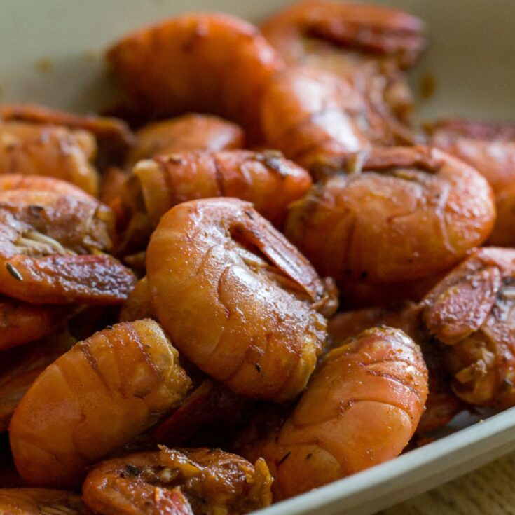 Grilled Cajun Peel and Eat Spot Prawns