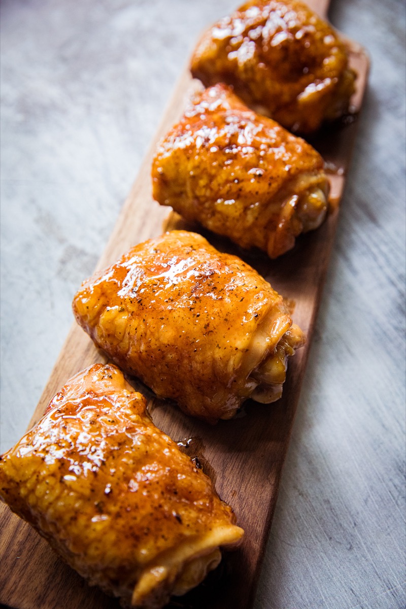 Grilled Spicy Chili Garlic Chicken Thighs