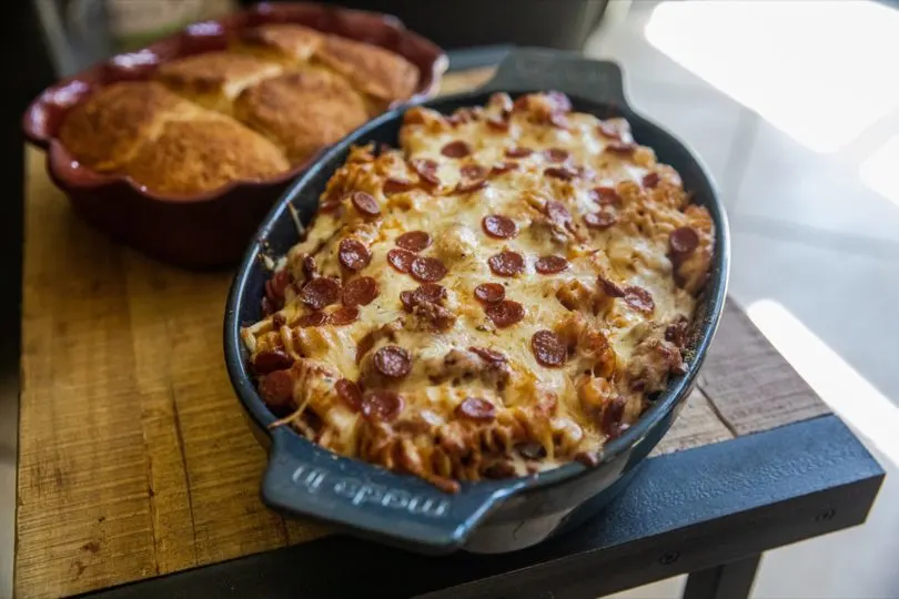 Traeger Pizza Pasta Hotdish