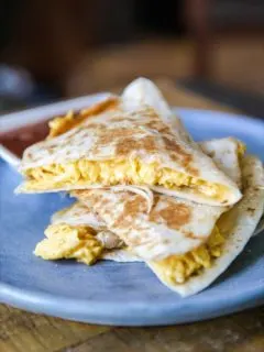 Breakfast Quesadillas with Andouille