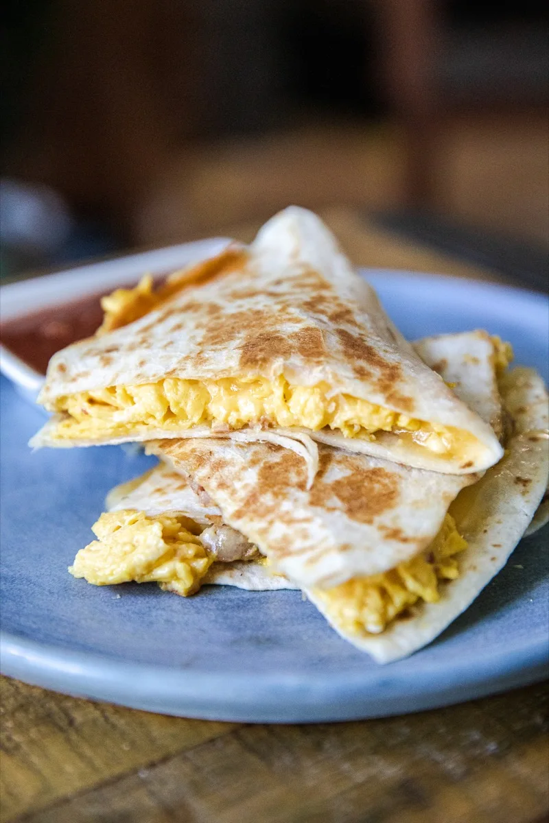 Breakfast Quesadillas with Andouille