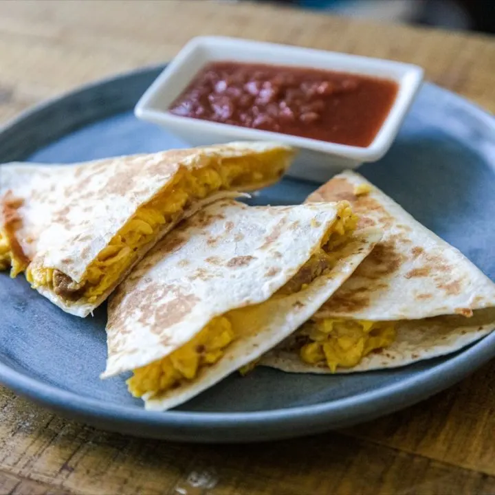 Breakfast Quesadillas with Andouille