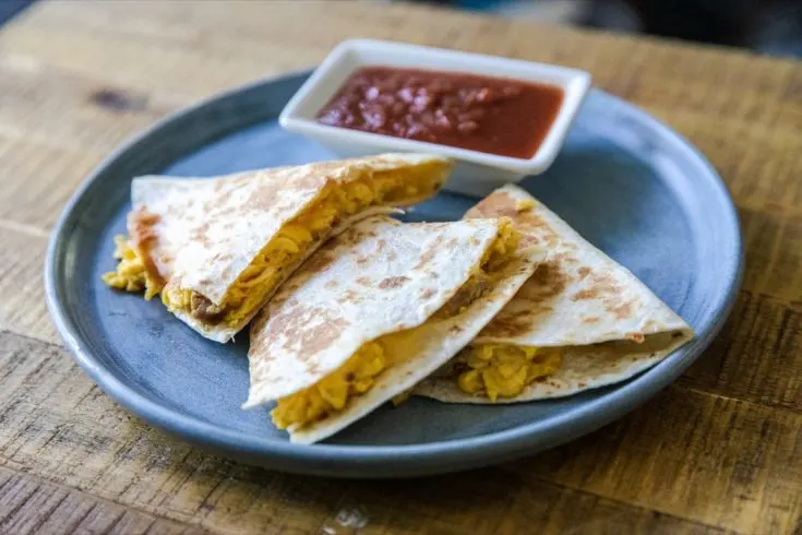 Breakfast Quesadillas with Andouille