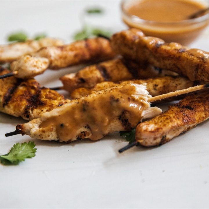 Quick Chicken Satay and Peanut Sauce-image