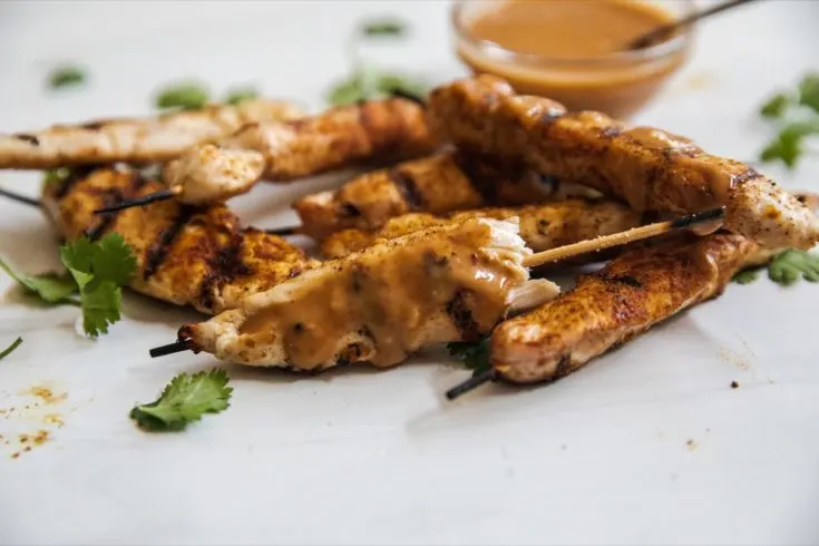 Quick Chicken Satay and Peanut Sauce