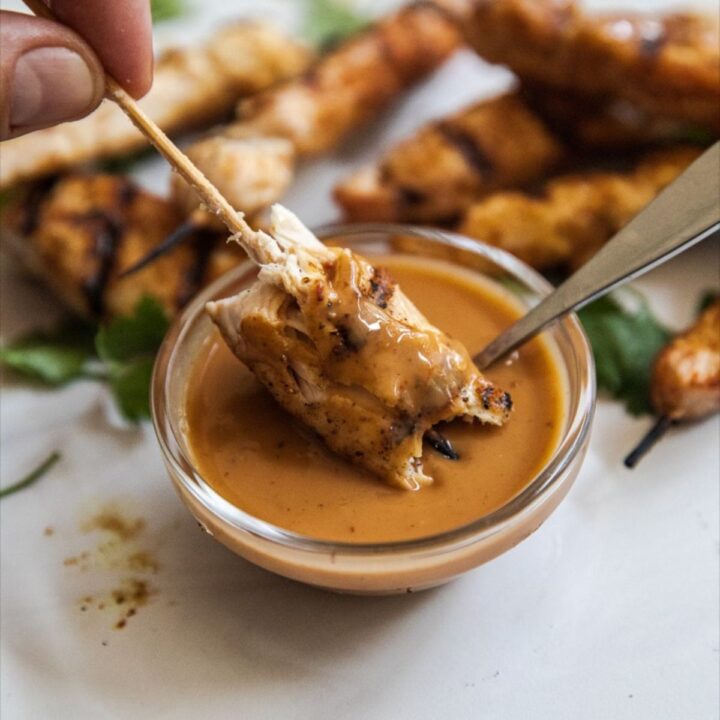 Quick Chicken Satay and Peanut Sauce