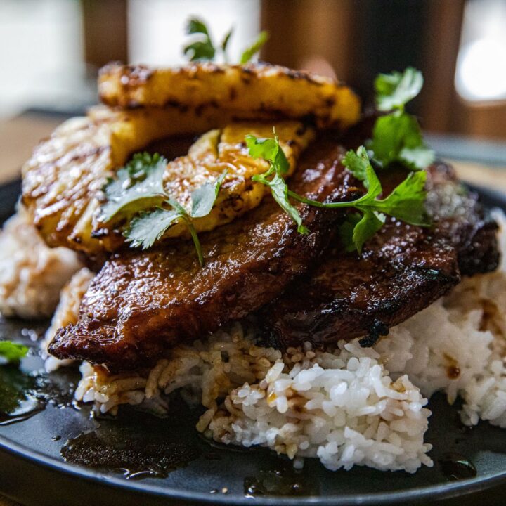 Grilled Teriyaki Pork Chops with Pineapple