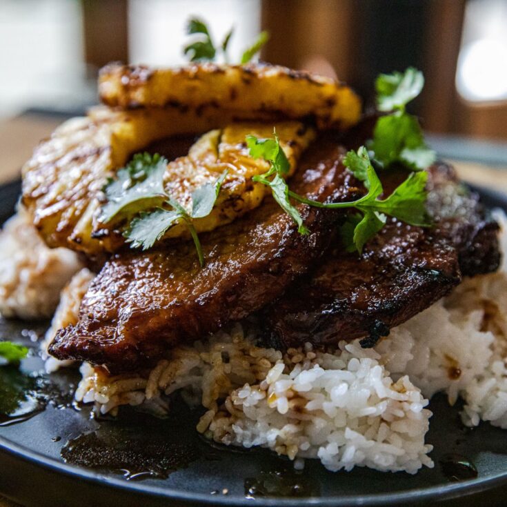 Grilled Teriyaki Pork Chops with Pineapple