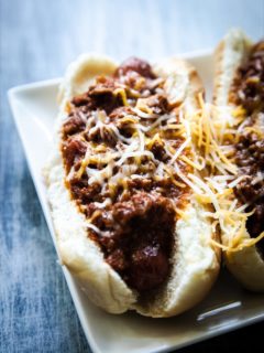 Over The Top No Bean Chili Dogs