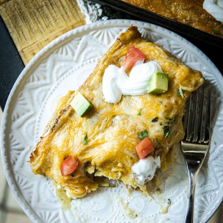 Smoked Chicken Chile Verde Enchiladas