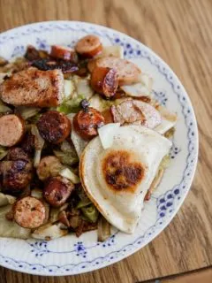 Blackstone Grilled Pierogies and Kielbasa