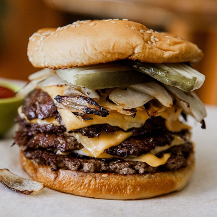 Quadruple Smash Burgers