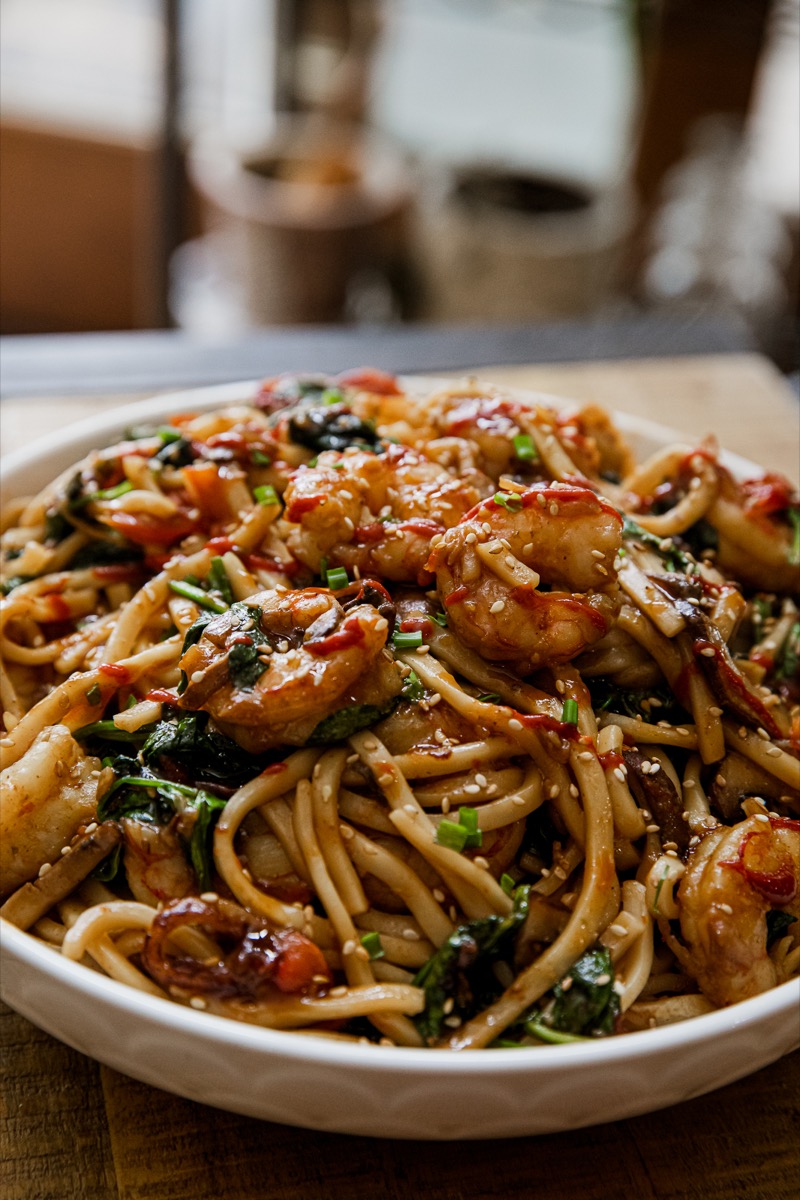 Shrimp Udon with Miso Brown Butter