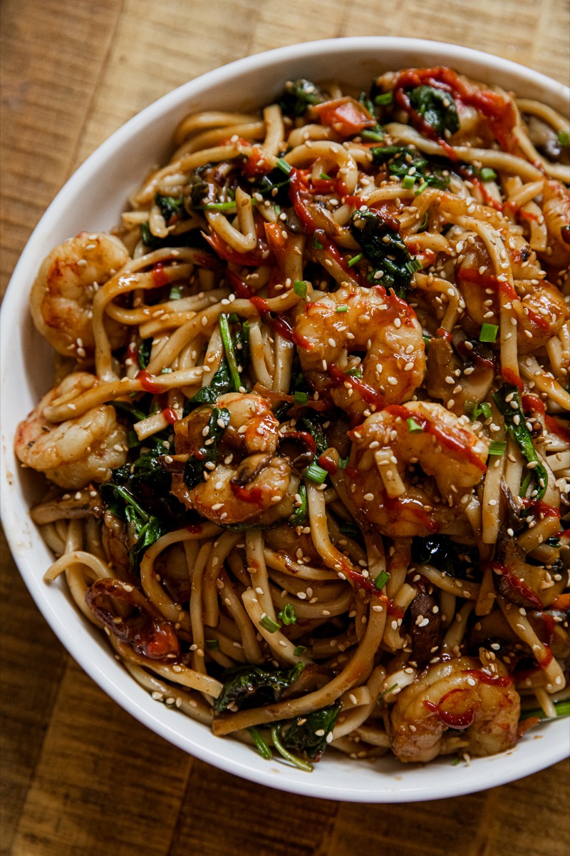 Shrimp Udon with Miso Brown Butter