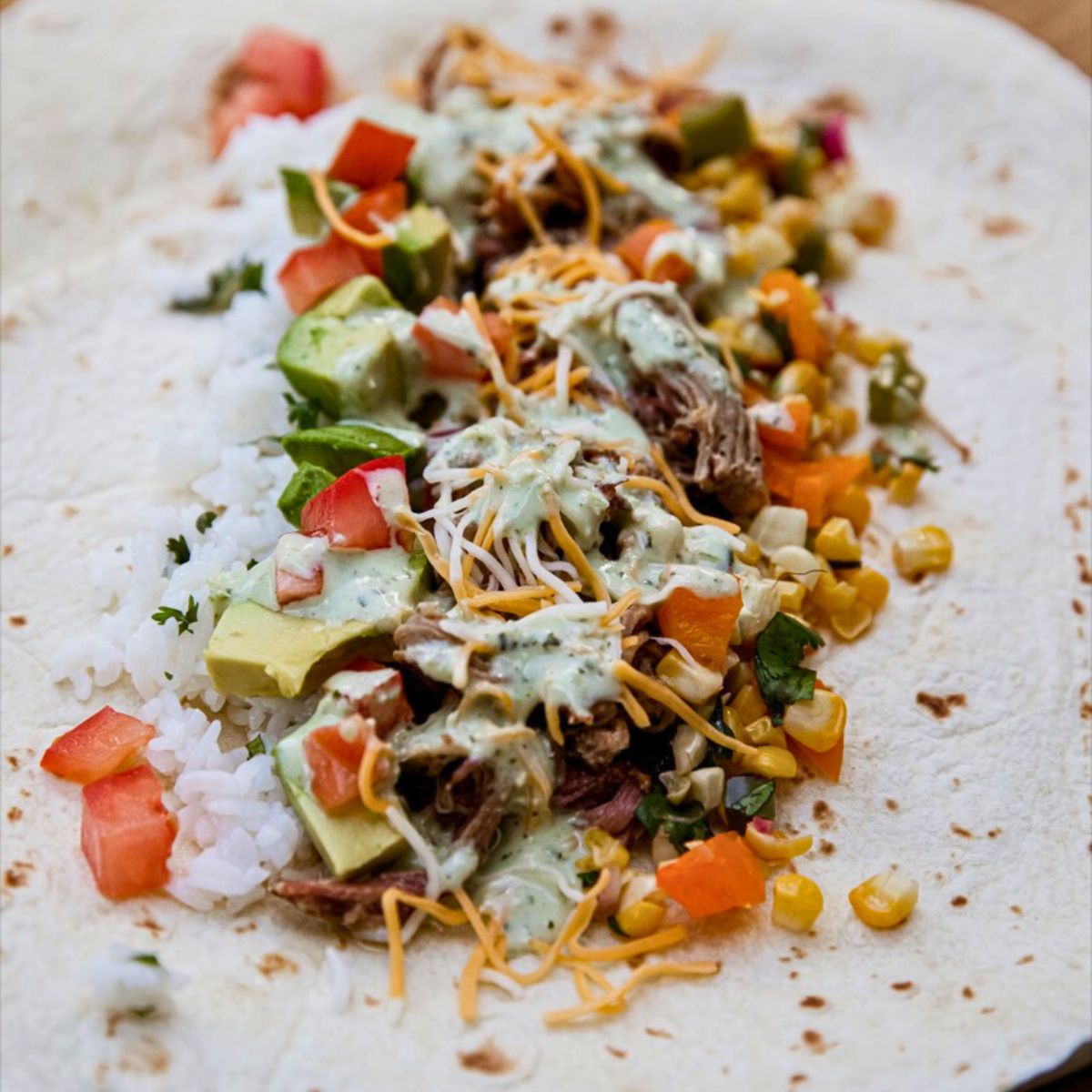 Smoked Cider-Braised Pork Burritos