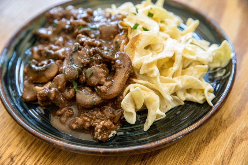 Hamburger Gravy with Sour Cream Noodles