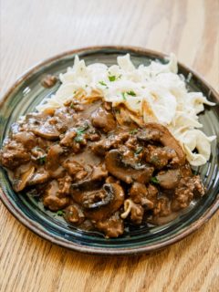 Hamburger Gravy with Sour Cream Noodles