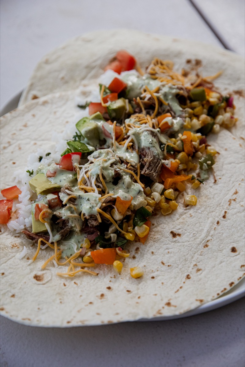 Smoked Cider-Braised Pork Burritos