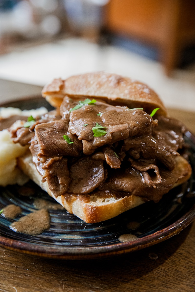 Homemade Hot Beef Sandwich