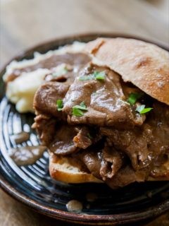 Homemade Hot Beef Sandwich