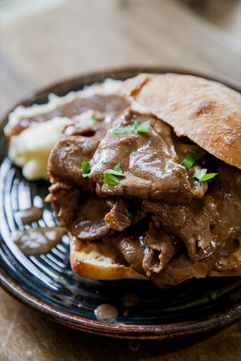 Homemade Hot Beef Sandwich