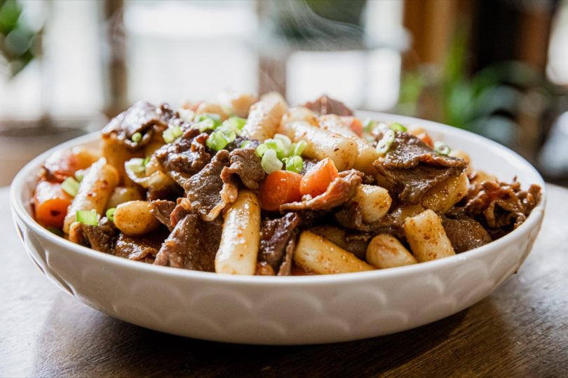 Spicy Beef and Rice Cakes