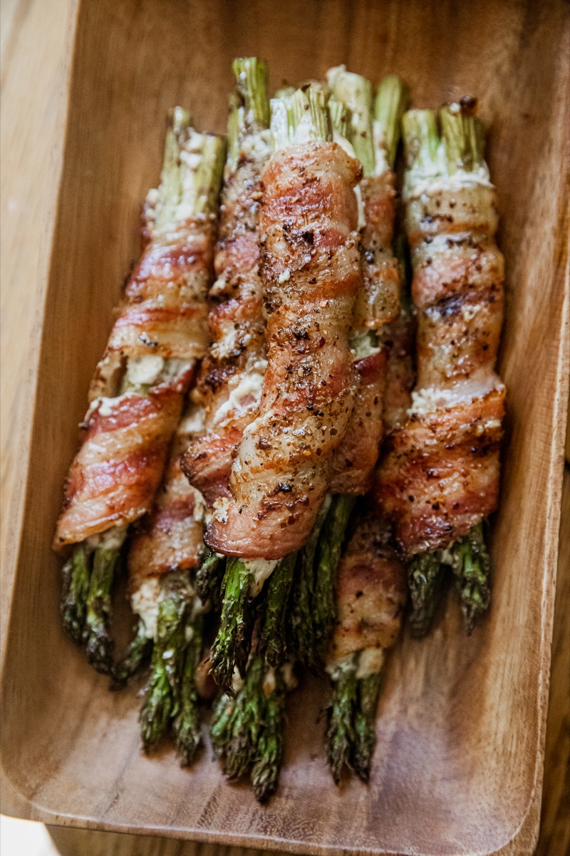 Traeger Grilled Bacon Wrapped Asparagus