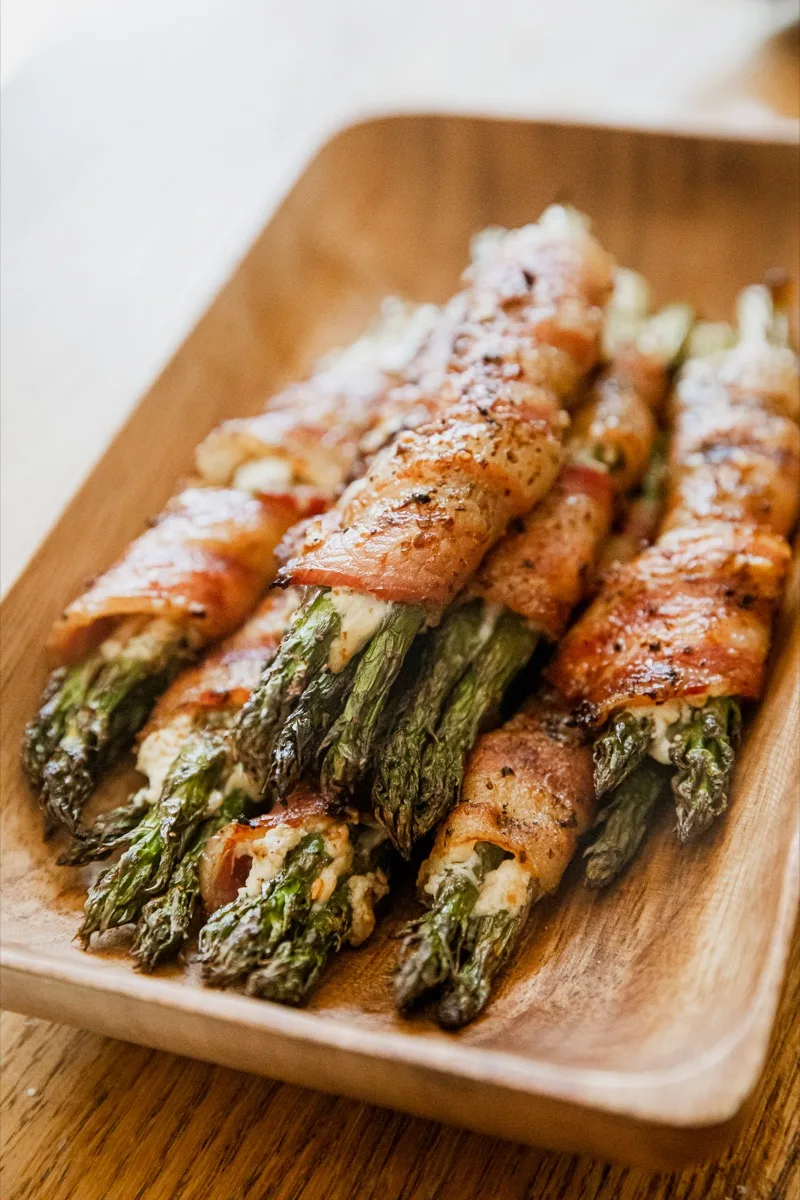 Traeger Grilled Bacon Wrapped Asparagus