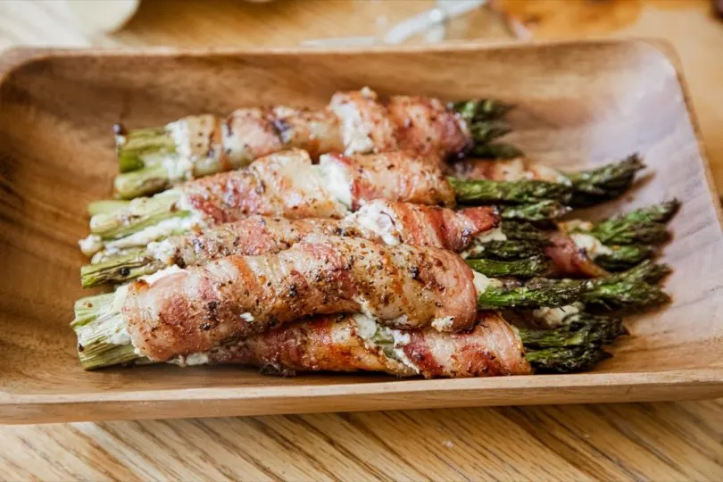 Traeger Grilled Bacon Wrapped Asparagus