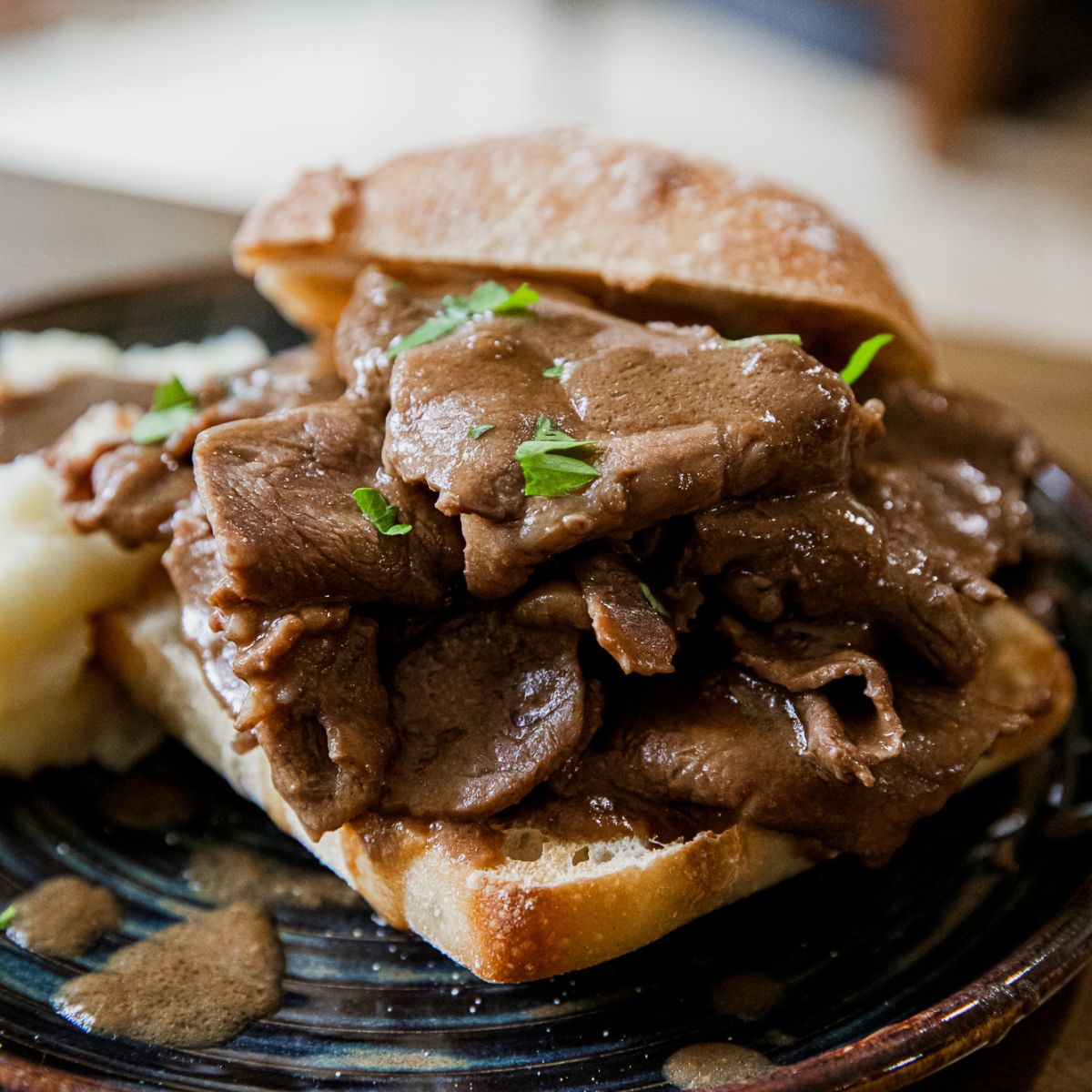 Homemade Hot Roast Beef Sandwich