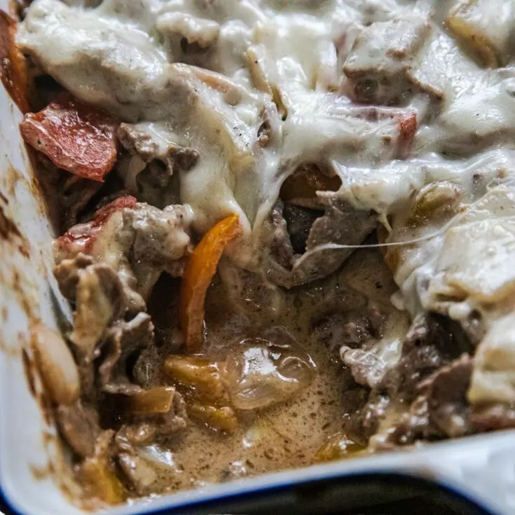 Traeger Smoked Philly Cheesesteak Casserole