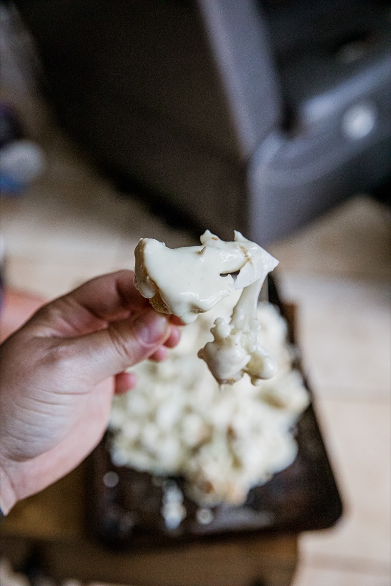 Smoked Cauliflower With Cheese Sauce