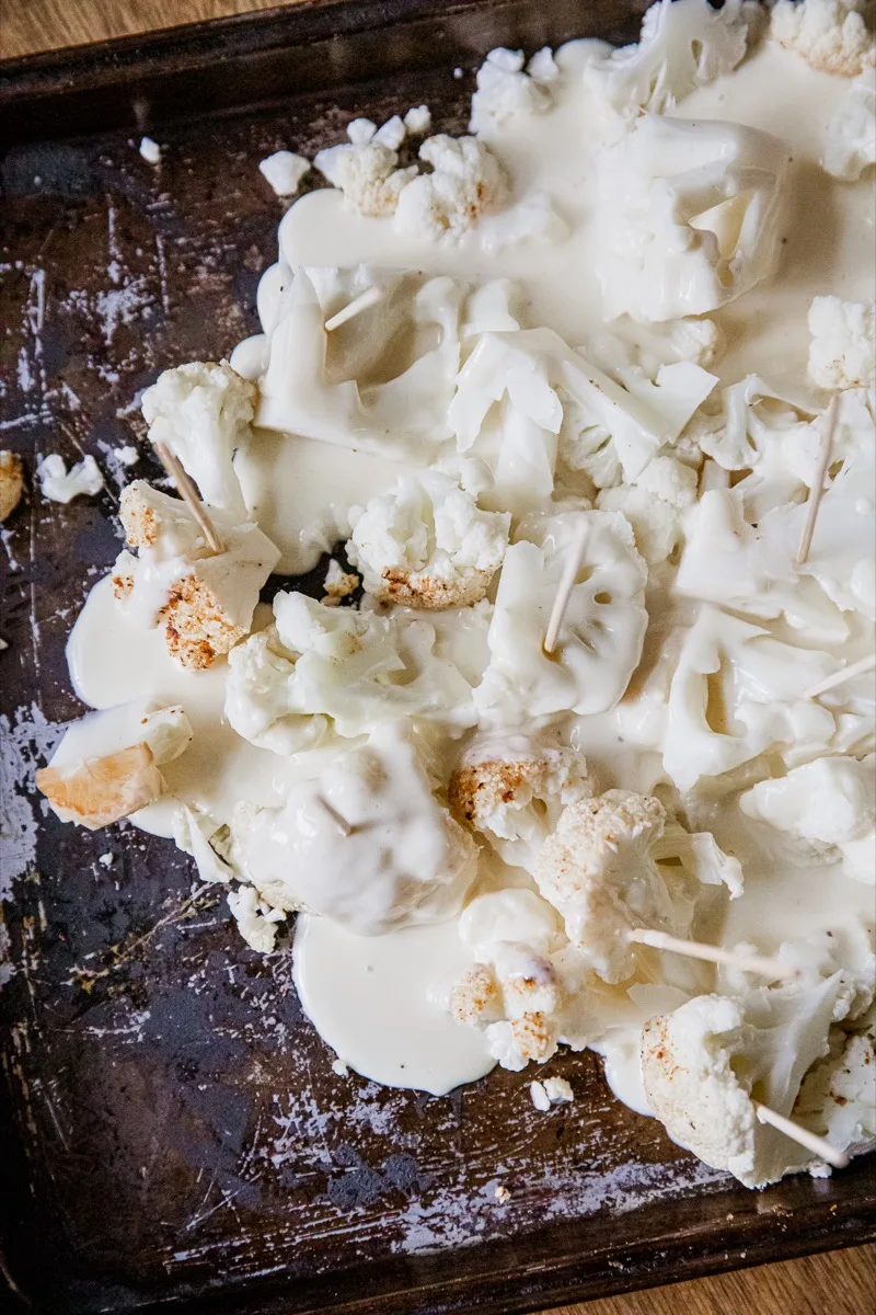 Smoked Cauliflower With Cheese Sauce