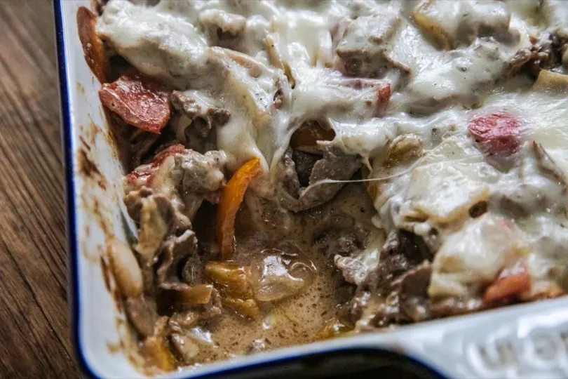 Traeger Philly Cheesesteak Casserole