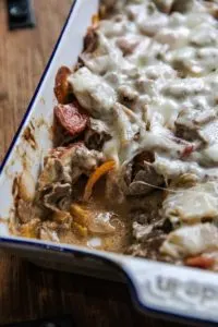 Traeger Philly Cheesesteak Casserole
