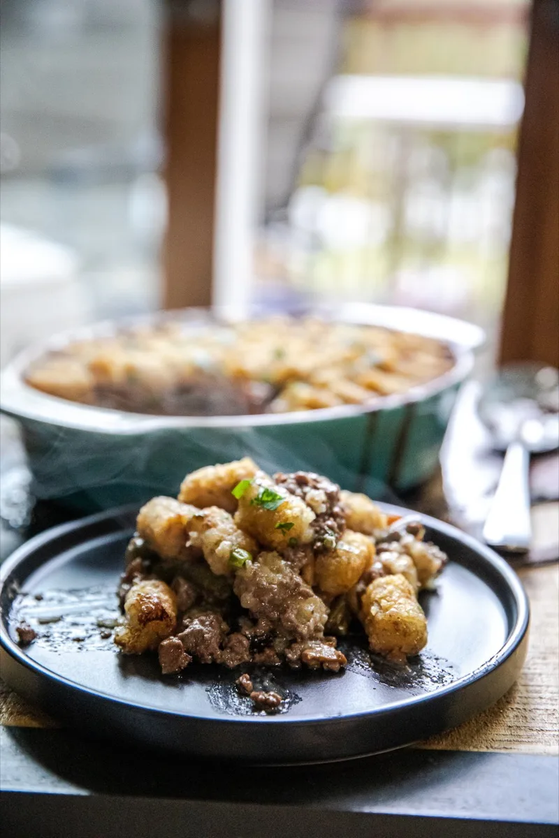 Traeger Tater Tot Hotdish