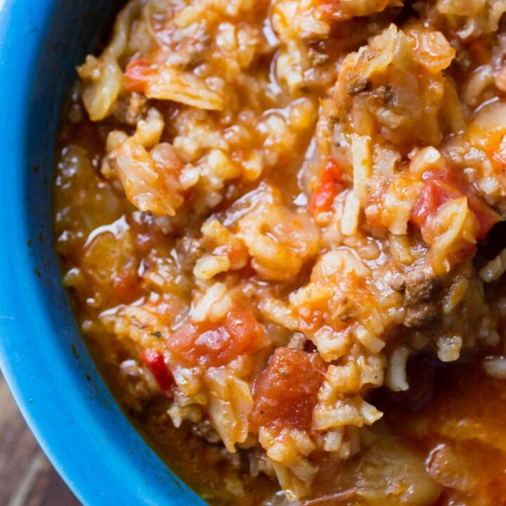 Instant Pot Beefy Cabbage and Rice Soup