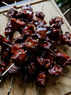 BBQ Pork Shoulder Skewers