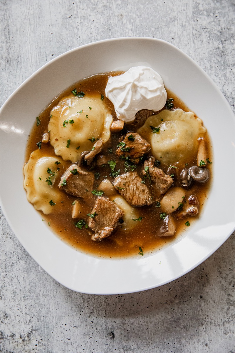 Beef Stroganoff Ravioli