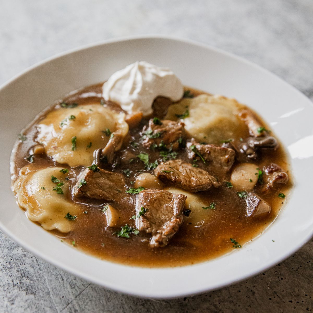 Beef Stroganoff Ravioli