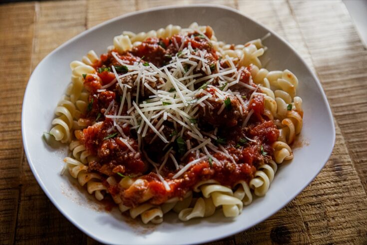 Rotini with Meatball Marinara