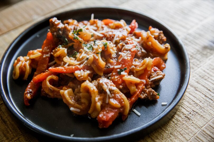 Spicy Sausage and Peppers Pasta