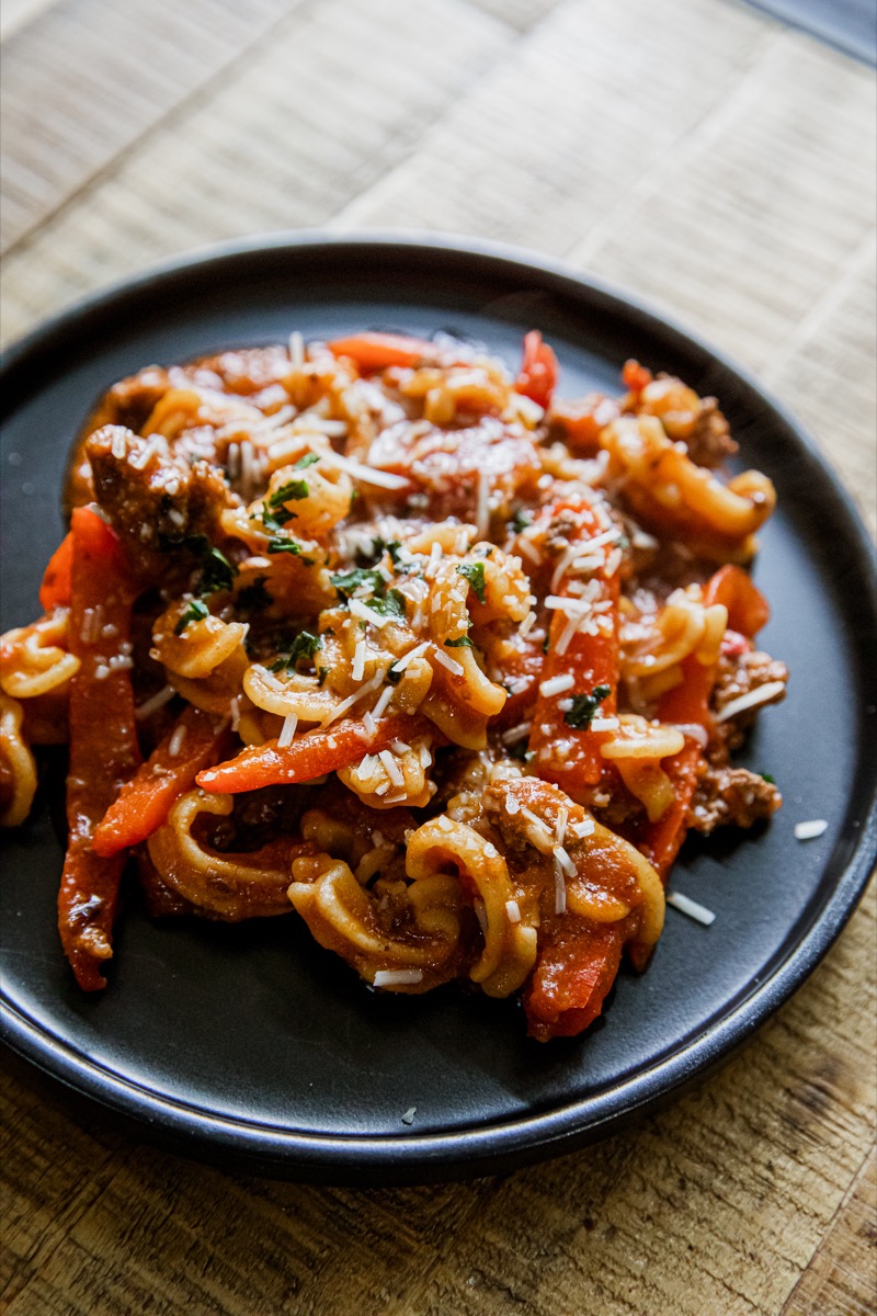 Spicy Sausage and Peppers Pasta